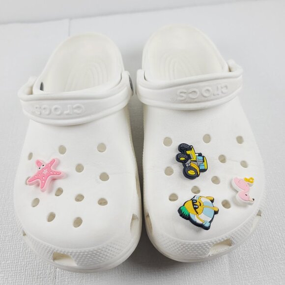 Crocs Women's Classic White Perforated Back Strap Slip-On Casual Clogs Size US 9 - Picture 6 of 9